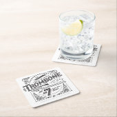 ヴィンテージトロンボーン紙コースター スクエアペーパーコースター (インサイチュ)