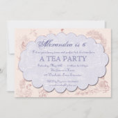 ヴィンテージトワール誕生日ティーパーティの招待状 招待状 (正面)
