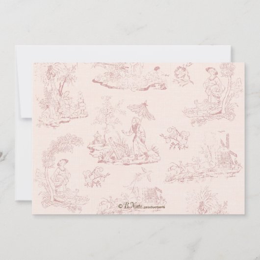 ヴィンテージトワール誕生日ティーパーティの招待状 招待状 (裏面)