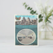 ヴィンテージトンネルウィンザーオンタリオデトロイトミシガン ポストカード (スタンド正面)