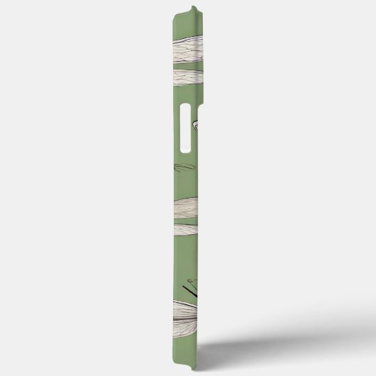 ヴィンテージトンハエonセージ緑モノグラム Case-Mate iPhoneケース (裏面 / 右)