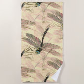ヴィンテージトンフライプリント ビーチタオル (正面)
