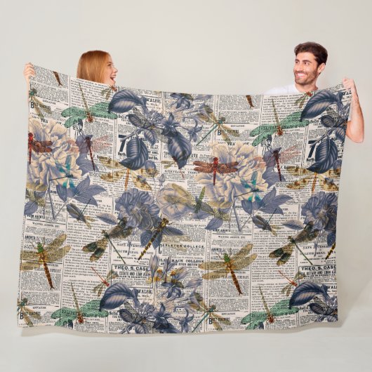 ヴィンテージトンフライ系デザイン5 フリースブランケット (インサイチュ)