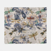 ヴィンテージトンフライ系デザイン5 フリースブランケット (正面(横))