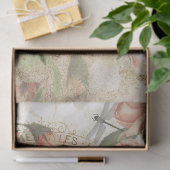 ヴィンテージトンボとバラの切り離し 薄葉紙 (ギフト)