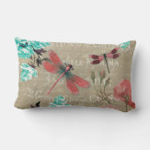 ヴィンテージトンボとバラ ランバークッション (裏面)