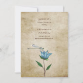 ヴィンテージトンボとブルーフラワーベビーシャワー 招待状 (裏面)