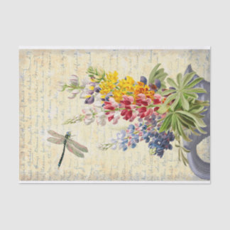 ヴィンテージトンボと花束の切り離し 薄葉紙