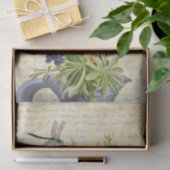 ヴィンテージトンボと花束の切り離し 薄葉紙 (ギフト)