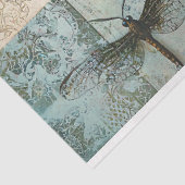 ヴィンテージトンボのコラージュ植物的なデコパージュ 薄葉紙 (詳細)