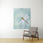 ヴィンテージトンボの色あせたフローラ背景 タペストリー (インサイチュ)