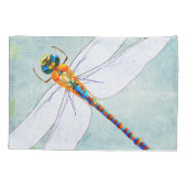 ヴィンテージトンボの色あせたフローラ背景 枕カバー (裏面)