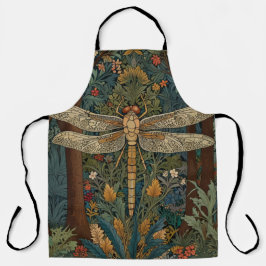 ヴィンテージトンボデザインロマンチックなボホ植物学 エプロン