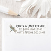 ヴィンテージトンボパーソナライズされた差出人住所 ラベル (インサイチュ)