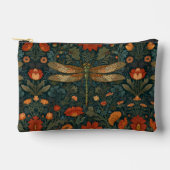 ヴィンテージトンボフローラグリーンリーbohoシック アクセサリーポーチ (正面)