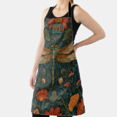 ヴィンテージトンボフローラグリーンリーbohoシック エプロン (インサイチュ)