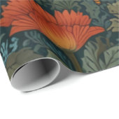 ヴィンテージトンボフローラグリーンリーbohoシック ラッピングペーパー (ロールコーナー)