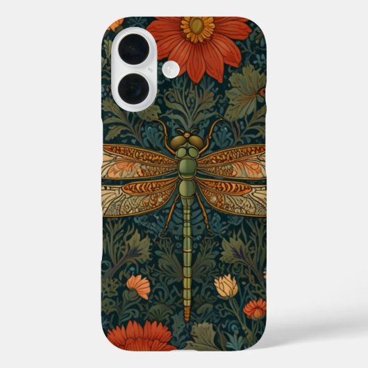 ヴィンテージトンボフローラグリーンリーbohoシック Case-Mate iPhoneケース (裏面)