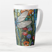 ヴィンテージトンボフローラ植物染色ガラス カフェラテマグ (右アングル)