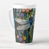 ヴィンテージトンボフローラ植物染色ガラス カフェラテマグ (左アングル)