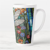 ヴィンテージトンボフローラ植物染色ガラス カフェラテマグ (右)