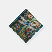 ヴィンテージトンボフローラ植物染色ガラス スタンダードカクテルナプキン (角)