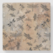 ヴィンテージトンボ動揺してイ昆虫学パターン ストーンコースター (正面)