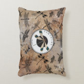 ヴィンテージトンボ動揺してイ昆虫学モノグラム アクセントクッション (正面(垂直))