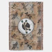 ヴィンテージトンボ動揺してイ昆虫学モノグラム スローブランケット (正面縦)