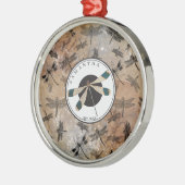 ヴィンテージトンボ動揺してイ昆虫学モノグラム メタルオーナメント (左)