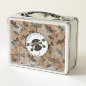 ヴィンテージトンボ動揺してイ昆虫学モノグラム メタルランチボックス (裏面)