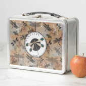 ヴィンテージトンボ動揺してイ昆虫学モノグラム メタルランチボックス (インサイチュ)