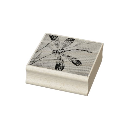 ヴィンテージトンボ4号と観葉水彩画 ラバースタンプ (スタンプ)