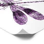 ヴィンテージトンボ – ピンク ポスター (角)