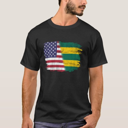 ヴィンテージトーゴとトーゴ国旗を持つアメリカ人 Tシャツ (正面)