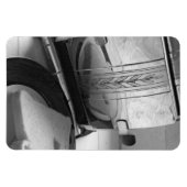 ヴィンテージトースター白黒フォト冷蔵庫用マグネット マグネット (横)