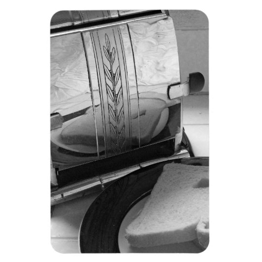 ヴィンテージトースター白黒フォト冷蔵庫用マグネット マグネット (縦)