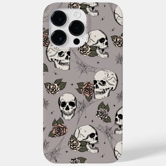 ヴィンテージトープスカルとバラ Case-Mate iPhoneケース (裏面)