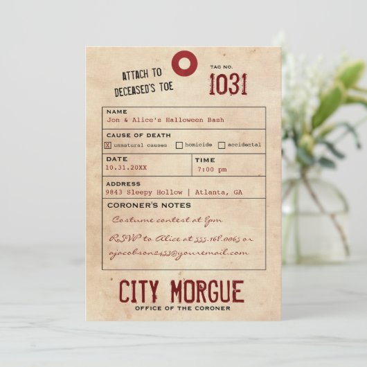 ヴィンテージトーラベル大人ハローウィンパーティ招待状 シーズンカード (スタンド正面)