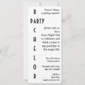 ヴィンテージトールビ霜の降りたー荷車を引くル、バチュラーパーティ 招待状 (裏面)