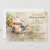 ヴィンテージト素朴ラックトレンディーリハーサルダイナー 招待状 (正面)