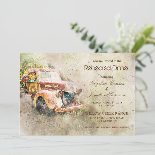 ヴィンテージト素朴ラックトレンディーリハーサルダイナー 招待状 (スタンド正面)