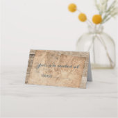 ヴィンテージト素朴ラベルテーマウッドマップ プレイスカード (裏面)