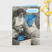 ヴィンテージドおもしろいッグナース患者 カード (黄色い花)