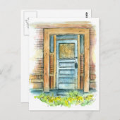 ヴィンテージドアの水の色の移動の説明 ポストカード (正面/裏面)