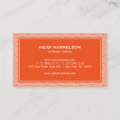 ヴィンテージドアノッカーのロゴオレンジ縁ど色 名刺 (裏面)