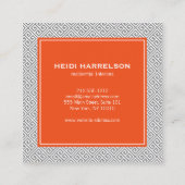 ヴィンテージドアノッカーのロゴグレー/オレンジ縁ど色 スクエア名刺 (裏面)
