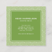 ヴィンテージドアノッカーのロゴ縁ど緑 スクエア名刺 (裏面)