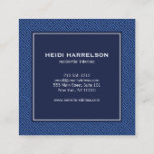 ヴィンテージドアノッカーのロゴ縁ど青 スクエア名刺 (裏面)