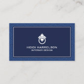 ヴィンテージドアノッカーのロゴ縁ど青 名刺 (正面)